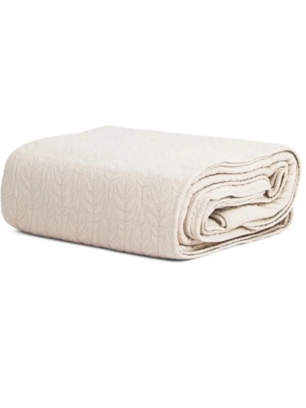 Tahari Neutral Cream Quilted Cotton Quilt Set